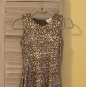 Gold Metallic Mini Cocktail Dress